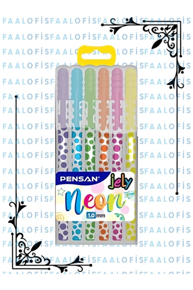 Pensan Jelly Neon Kaliteli Jel Kalem 6'lı