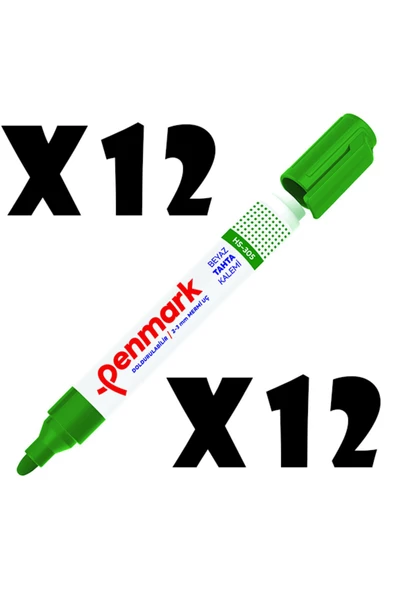 penmark Beyaz Tahta Kalemi Kaliteli İnanılmaz Fiyat Yuvarlak Uçlu 12 Adet (1 kutu) - 4