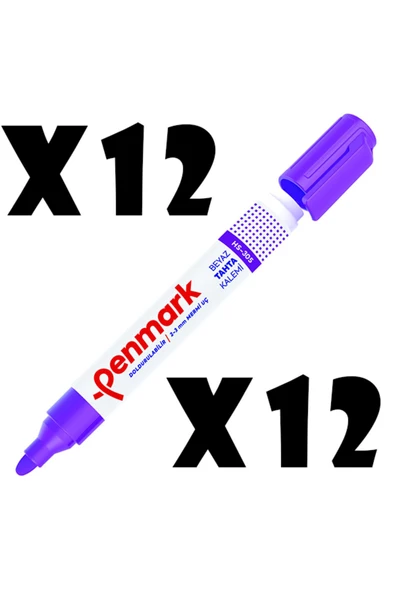 penmark Beyaz Tahta Kalemi Kaliteli Yuvarlak Uçlu 12 Adet (1 kutu) - 4