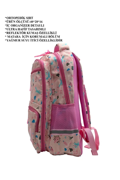Color Bags Ortopedik Okul Çantası Yağmura Dayanıklı İç Organizerli B4 - 3