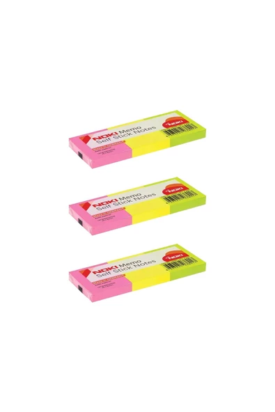 Dağtaş Kırtasiye Noki Memo 40x50 Karışık Neon Karışık Renk 3'lü Yapışkanlı Not Kağıdı 3 Adet - 8