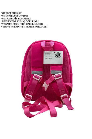 Color Bags Ortopedik Anaokulu Çantası Yağmura Dayanıklı Ebeveyn Emniyet Kemer Korumalı B12 - 4