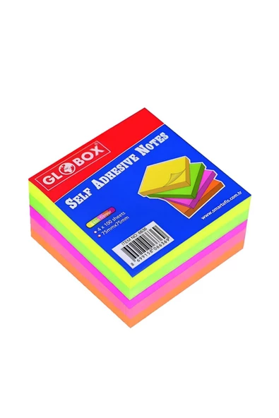 Dağtaş Kırtasiye Globox Yapışkanlı Not Kağıdı 75x75 400 Yaprak Neon Renkler - 4