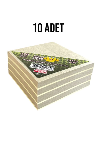 Noname NotYaz 75x75 300 Yaprak 2 Renk Kaliteli Yapışkanlı Not Kağıdı 10 Paket - 8