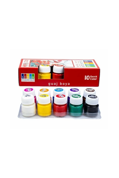 Dağtaş Kırtasiye Südor Guaj Boya Seti 10 Renk 20ml - 7
