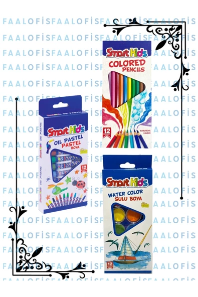 Smart Kids Inanılmaz Boyama Seti 12 Renk Kuru Boya 12 Renk Pastel Boya 12 Renk Sulu Boya