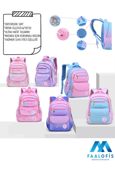 Color Bags Ultra Kalite Su Geçirmez Sırt Destekli Okul Çantası B6 - 7