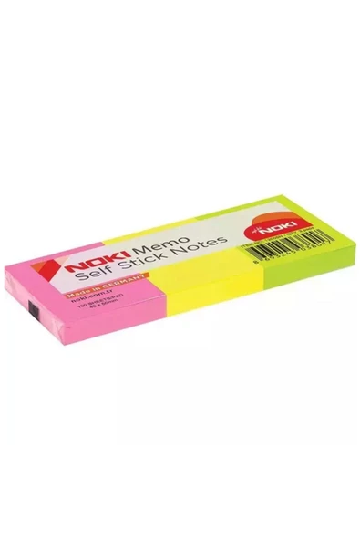 Dağtaş Kırtasiye Noki Memo 40x50 Karışık Neon Karışık Renk 3'lü Yapışkanlı Not Kağıdı - 3