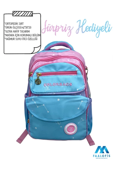 Color Bags Ultra Kalite Su Geçirmez Sırt Destekli Okul Çantası B6 - 4