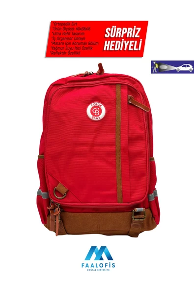 Color Bags Ultra Kalite İç Organizerli Reflektörlü Su Geçirmez Sırt Destekli Okul Çantası B2