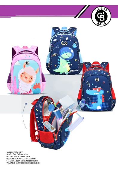 Color Bags Ortopedik Okul Çantası Yağmura Dayanıklı B11 - 5