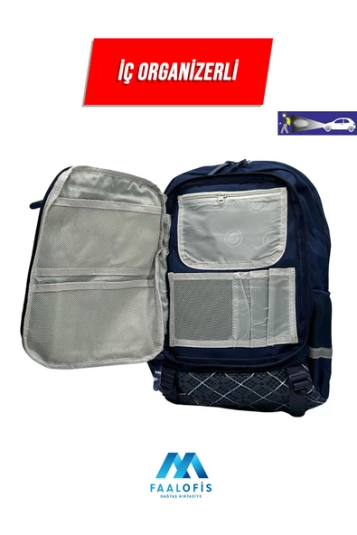 Color Bags Ultra Kalite İç Organizerli Reflektörlü Su Geçirmez Sırt Destekli Okul Çantası B3 - 2