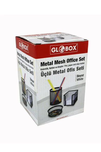 Globox 3'lü Ofis Masa Seti Metal Siyah Renk - 4