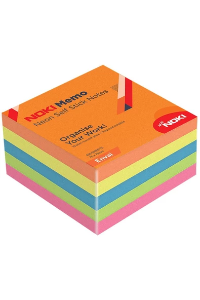 Dağtaş Kırtasiye Noki Memo 75x75 5 Renk Neon 450 Yaprak Yapışkanlı Not Kağıdı - 5