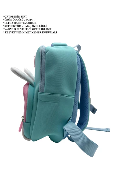 Color Bags Ortopedik Anaokulu Çantası Yağmura Dayanıklı Ebeveyn Emniyet Kemer Korumalı B12 - 7