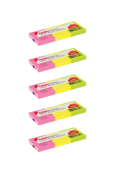 Dağtaş Kırtasiye Noki Memo 40x50 Karışık Neon Karışık Renk 3'lü Yapışkanlı Not Kağıdı 5 Adet - 3
