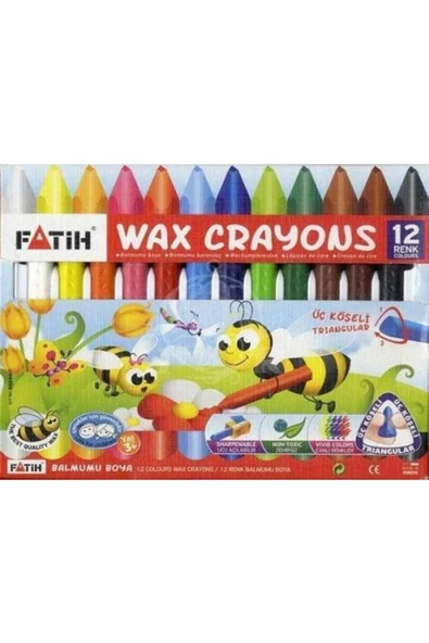 Fatih Wax Crayon Boya 12 Renk Jumbo Mum Boya - 3