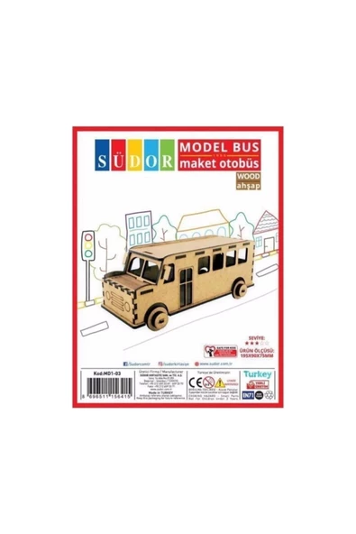 Dağtaş Kırtasiye Südor Ahşap Maket Otobüs - 2