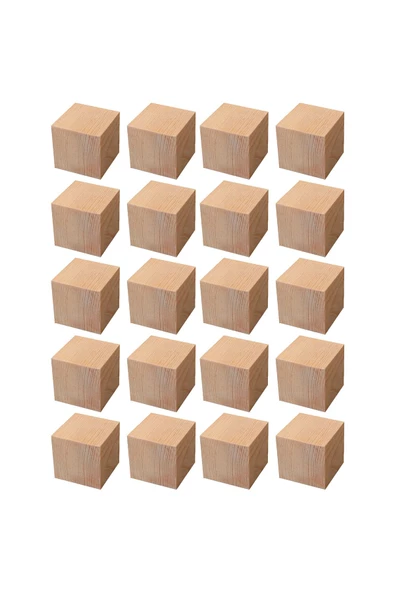 Dağtaş Kırtasiye Ticon Ahşap Küp 2x2x2 20'li Paket Naturel - 8