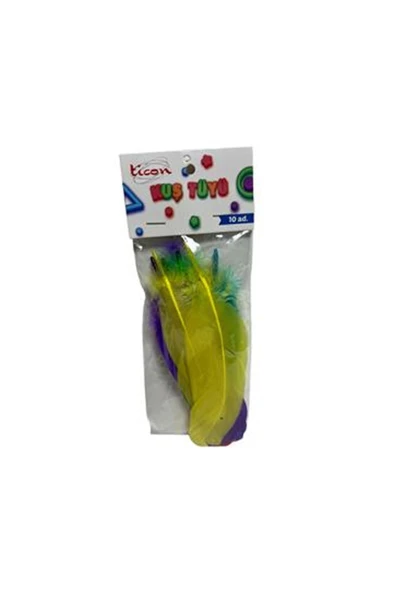 Dağtaş Kırtasiye Ticon Kuş Tüyü 10'lu Paket 5 Renk - Resim 4