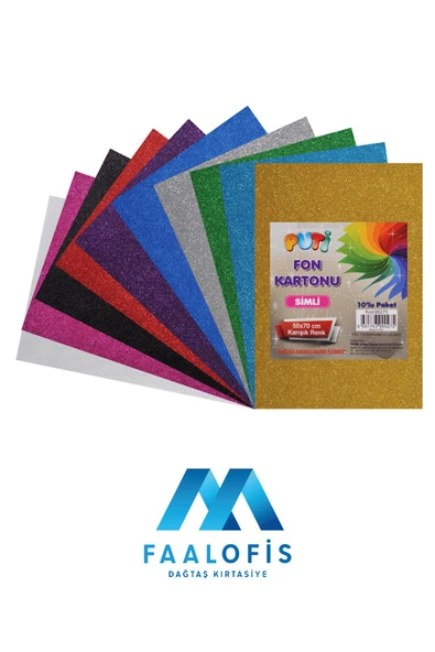 Dağtaş Kırtasiye PUTİ FON KARTONU SİMLİ 50x70  25 Lİ KARIŞIK