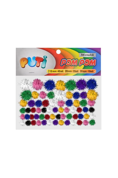 Dağtaş Kırtasiye PUTİ POM POM KARIŞIK METALİK  10MM 20MM 30MM - 4