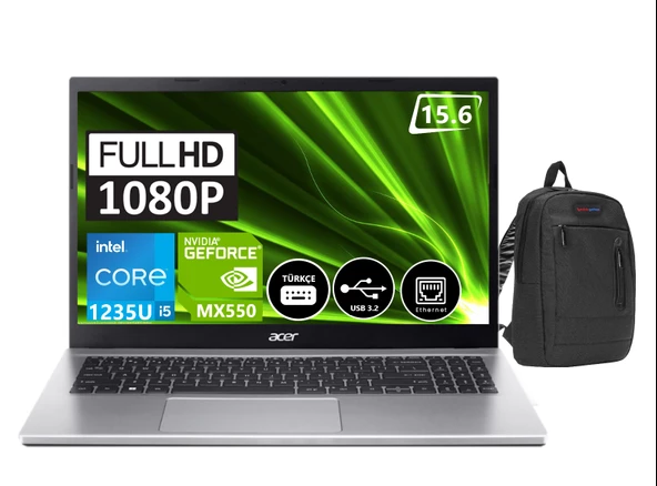 Acer Aspire 3 A315-59G Intel Core I5 1235U 64GB 1tb SSD 2gb MX550 WINDOWS11PRO 15.6" Fhd Taşınabilir Bilgisayar NXK6WEY00247