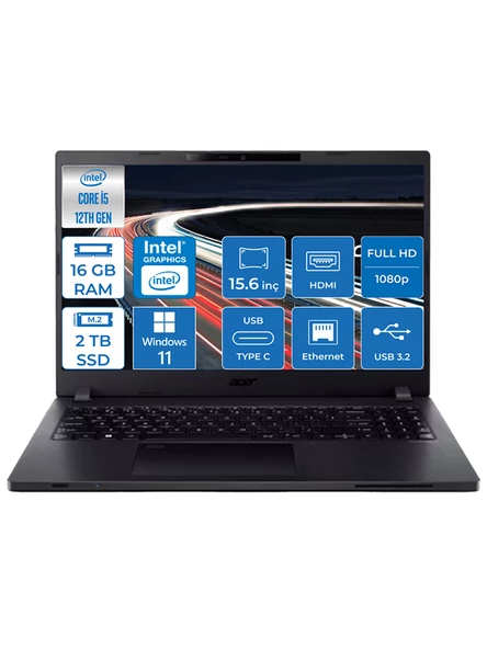 Acer Travelmate P2 Intel Core I5-1235U 16GB 2tb SSD Intel UHD Graphics Fhd 15.6" Windows 11 Pro Taşınabilir Bilgisayar TMP215WP03 + Zettaçanta