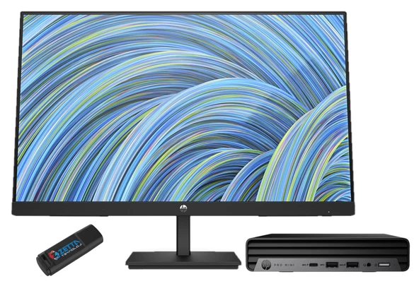 Hp Pro Mini 400 G9 Intel Core İ7-14700T 48GB Ddr5 512GB SSD WINDOWS11HOME 23.8 Fhd Monitör Mini Masaüstü Bilgisayar W9H6W3ET47+ZETTAUSBBELLEK