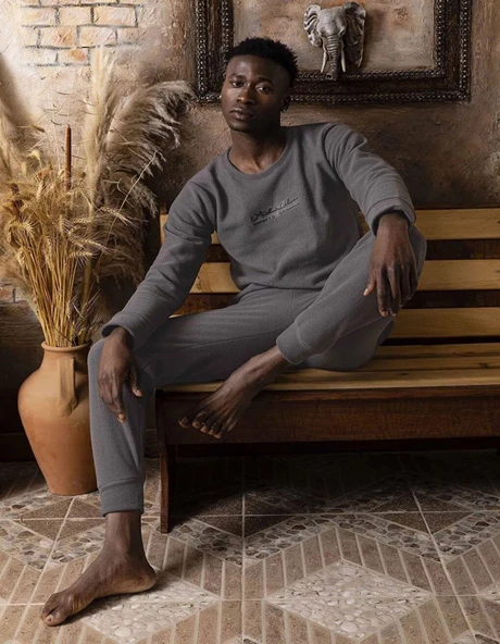 Sude Erkek Kışlık Polar Pijama Takımı K100/15 - 1 Adet M Antrasit - 3