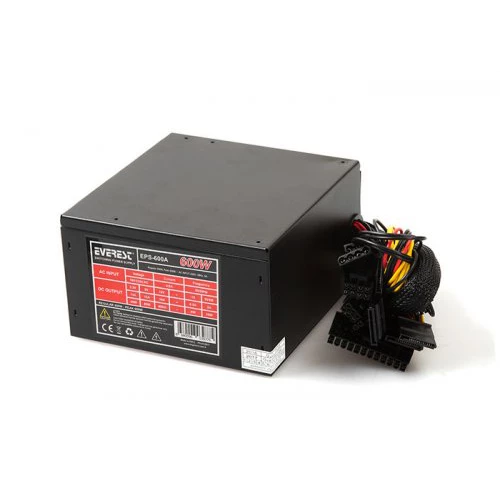 EVEREST EPS-600A, 600W, 12cm Fan, ATX, Aktif PFC, GAMING Power Supply PSU - 2