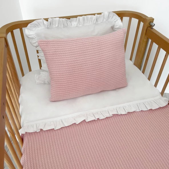 Pike Takımı Bebek Örgü Desen-Koyu Pembe - 3