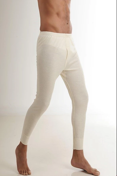 Hasyün Erkek Yün Uzun Kollu Fanila Uzun Don İçlik Set 102 - 101- 1 Set  L Ekru - Resim 5