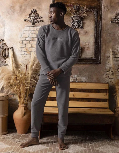 Sude Erkek Kışlık Polar Pijama Takımı K100/15 - 1 Adet M Antrasit - 2