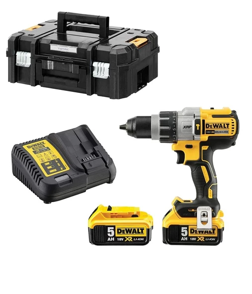 Dewalt 18V 5.0 Ah Li-ion Çift Akülü Kömürsüz Profesyonel Darbeli Matkap DCD996P2-QW
