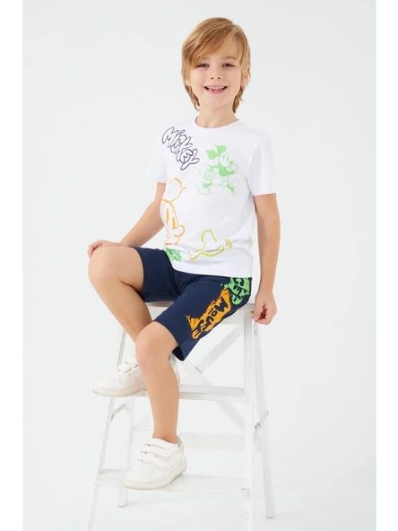 DISNEY MICKEY MOUSE ERKEK ÇOCUK BERMUDA TAKIM D4789-3 - 4
