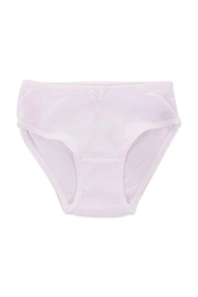 İlke Kız Çocuk Biyeli Bikini Külot 326 - 6 Adet  Beyaz 8 No:10-11 Yaş - Resim 2