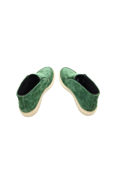 Gerçek Deri Yeşil Günlük Kadın Bot - 4