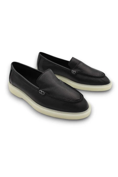 Hakiki Deri Siyah Kadın Kışlık Ayakkabı - Resim 7