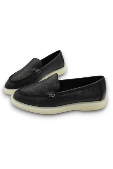 Hakiki Deri Siyah Kadın Kışlık Ayakkabı - Resim 6