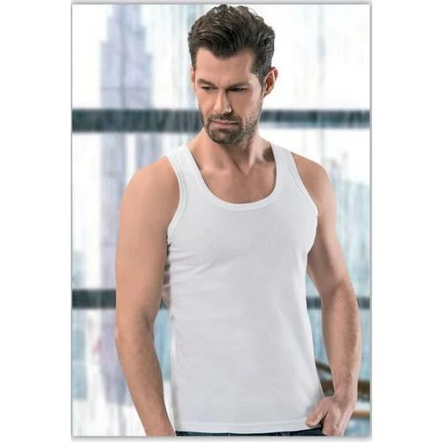 Anıt 1104 Erkek Ribana Atlet 3'Lü   Beyaz L