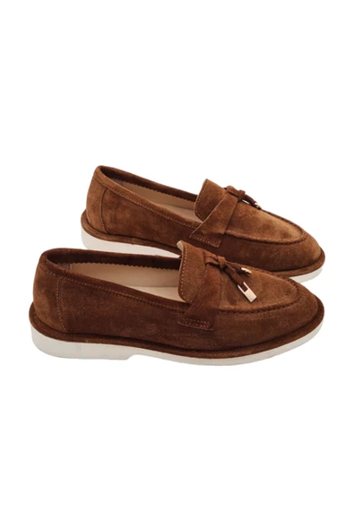 Hakiki Deri Taba Süet Kadın Ayakkabı