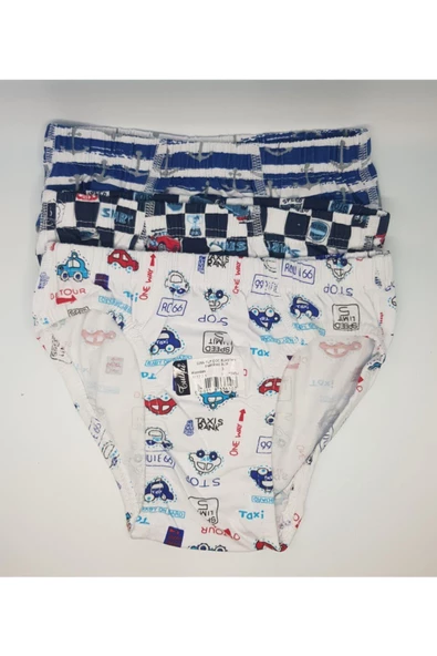 Tutku 0255 Erkek Çocuk Elastan Slip Külot 6 Adet  Karışık Renk 5 (9-10 YAŞ)