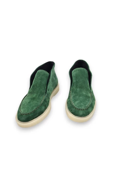 Gerçek Deri Yeşil Günlük Kadın Bot - 2