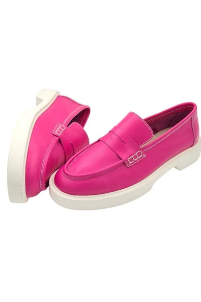 Gerçek Deri Fuşya Kadın Günlük Ayakkabı - 4