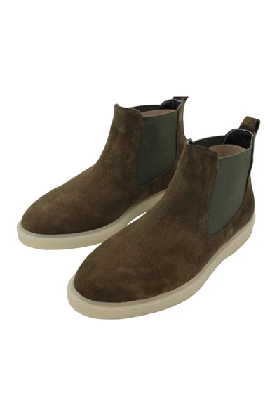 Gerçek Deri Haki Süet Günlük Rahat Kadın Bot - 4