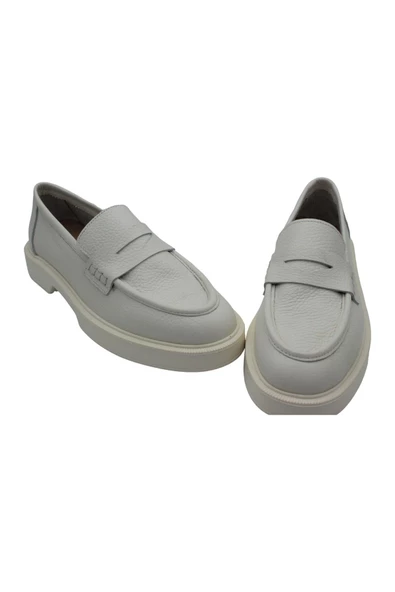 Hakiki Deri Beyaz Rahat Ve Hafif Günlük Kadın Ayakkabı - Resim 6