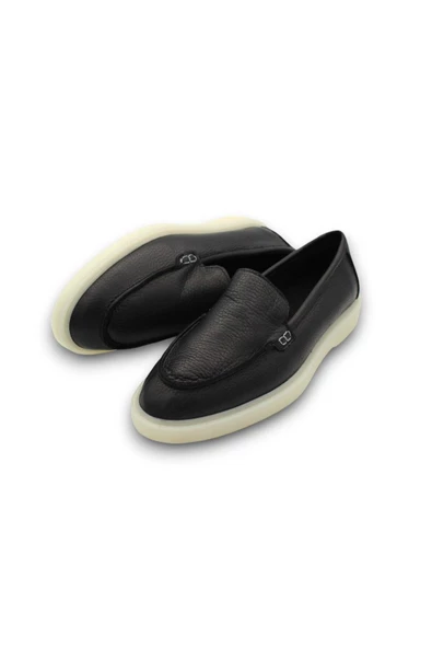 Hakiki Deri Siyah Kadın Kışlık Ayakkabı - Resim 4