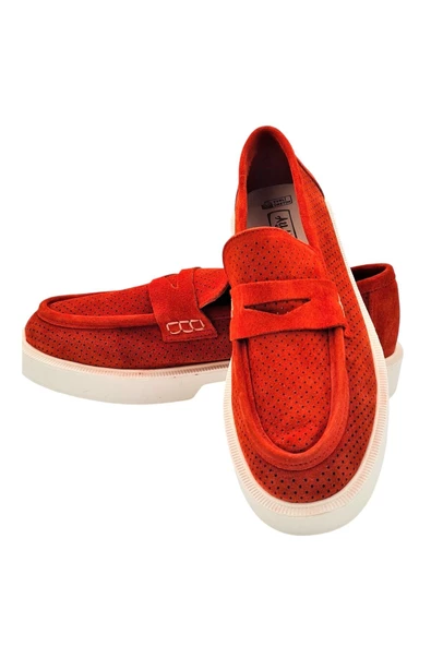 Gerçek Deri Kadın Turuncu Günlük Yazlık Ayakkabı - 8