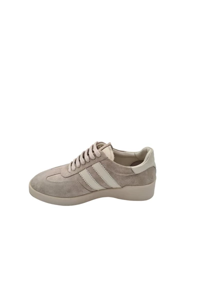 Hakiki Deri Açık Bej Süet Kadın Sneakers - Şıklık ve Rahatlık Bir Arada! - 7